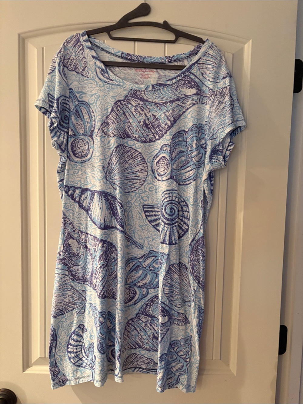Lilly Pulitzer Light Blue Seashell Print Mini Dress